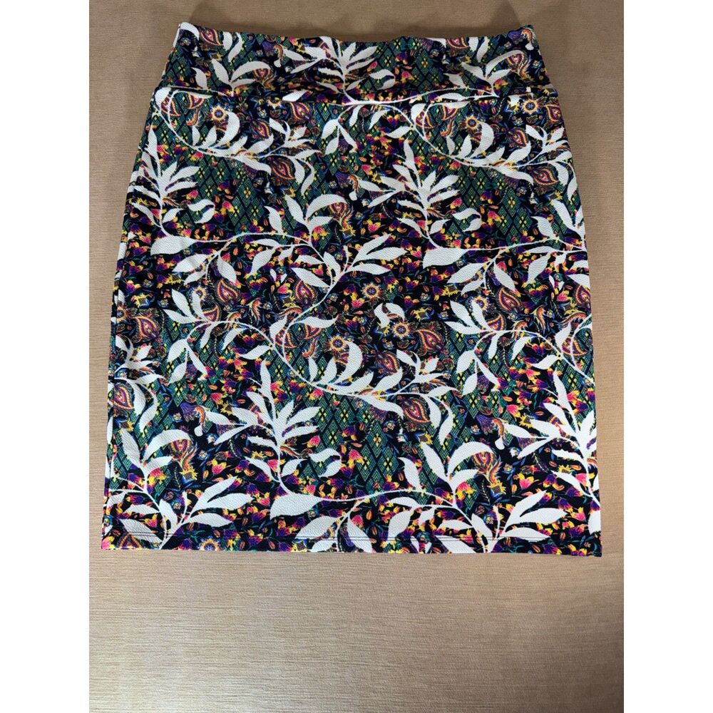 LuLaRoe Skirt, Multicolored Black, orange, pink, green, blue, Size 3XL